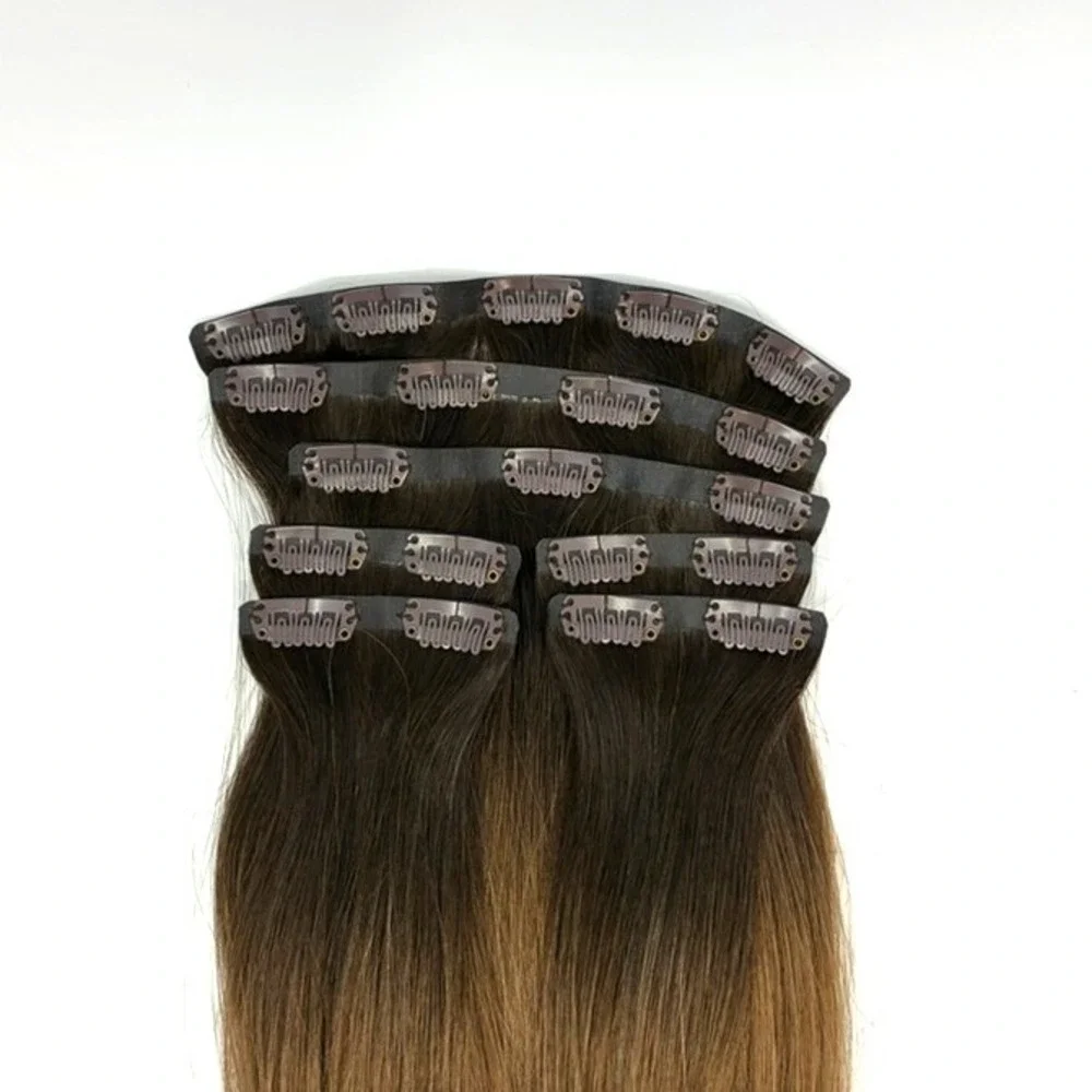 Glam Seamless Invisi-Clip Hair Extensions‎ #2/6 Balayage 7 Wefts 18